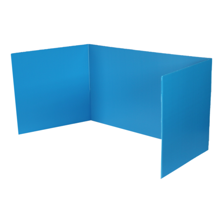 FLIPSIDE PRODUCTS 18 x 46.5 Corrugated Plastic Study Carrel Blue, PK24 19372-24